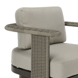 Ciela - Outdoor Club Chair With Rattan Trim Aluminum Frame And Clouded Taupe Cushions - Dark Bronze / Gray