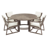 5 Piece Outdoor Dining Set, Patio Table And Chairs With Umbrella Hole