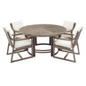 5 Piece Outdoor Dining Set, Patio Table And Chairs With Umbrella Hole