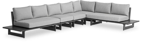 Maldives - 5 Piece Water Resistant Outdoor Patio Modular Sectional With Gray Base