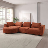 Aceso - Sectional Sofa With 4 Pillows - Rust Brown Chenille
