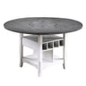 Counter Height Dining Table With Built In Lazy Susan And Storage Shelves