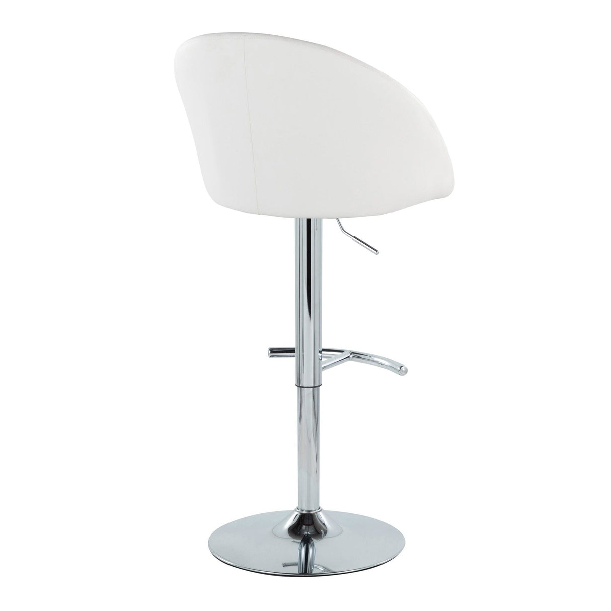 Matisse - Highback Adjustable Barstool With Rounded T Footrest (Set of 2) - Chrome Metal