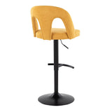 Ava - Upholstered Adjustable Barstool (Set of 2) - Black Metal