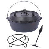 Pre-Seasoned Cast Dutch Oven With Skillet Lid And Pot Rack