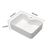 Modern Ceramic Rectangular Vessel Bathroom Sink With Sleek Design