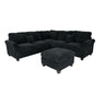 Modern Sectional Set With Corner Wedge, Loveseat, Ottoman & 2 Pillows
