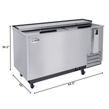 65 in. Commercial Bottle Cooler in Stainless-Steel with Built-In Opener, ETL Listed, 19 cu. ft. (KM-BOC65-SS)