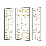 Metal Decorative Wall Art With Frame, Wall Decor For Living Room (Set of 3) - Gold