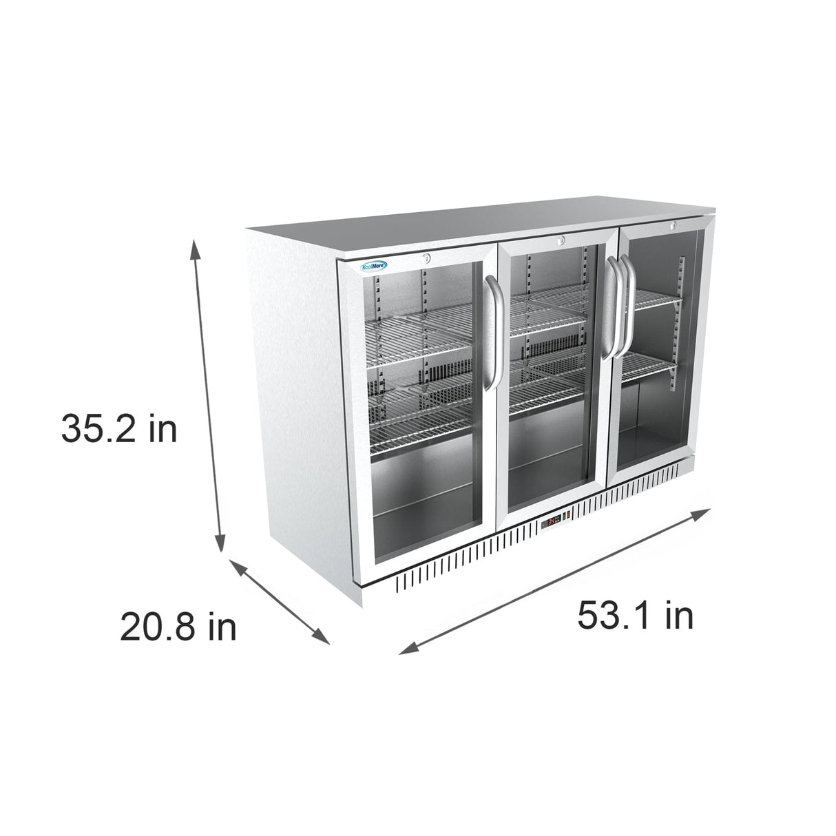 53 in. Three-Door Back Bar Refrigerator - 11 Cu Ft. BC-3DSW-SS