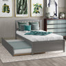 Platform Bed Wood Bed Frame With Trundle