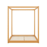Wood Canopy Platform Bed With Support Legs And Airflow Slats