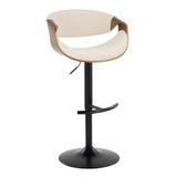 Curvo - Adjustable Barstool (Set of 2) - Black Base