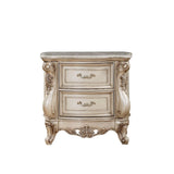 Gorsedd - Nightstand With Marble Top - Marble Top & Golden Ivory