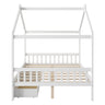 House Style Platform Bed With Headboard, Footboard, 2 Drawers, And Roof Design