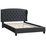 Bed With Adjustable Button Tufted Headboard