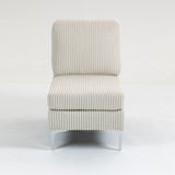 Single Couch Modular Armless Accent Chair With Back Cushion