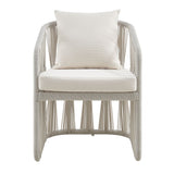 Breeze - Cream Metal Outdoor Dining Chair With Cushions - Pearl