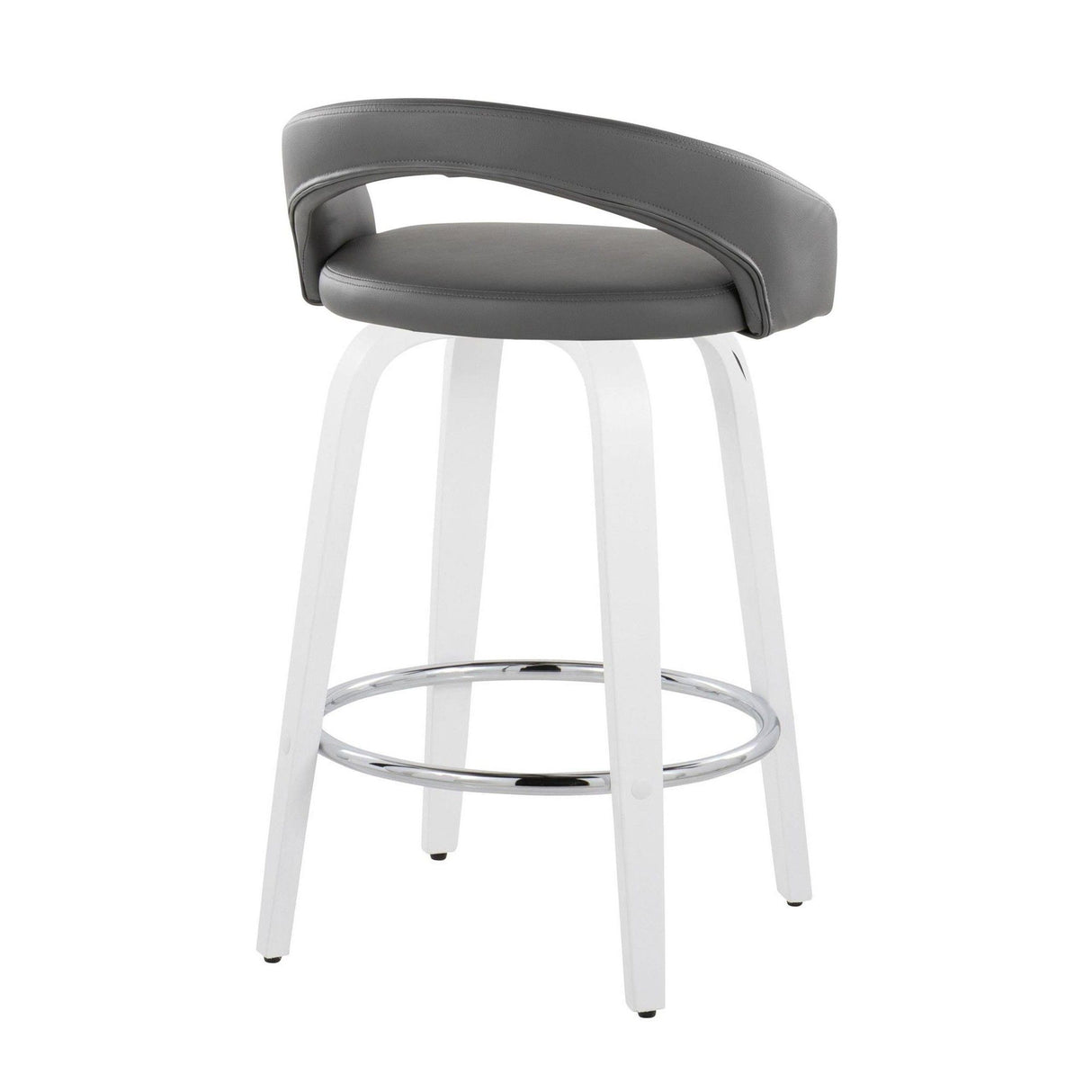 Cinch - Contemporary Fixed-Height Swivel Counter Stool (Set of 2) - White Wood Frame