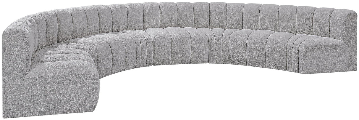 Arc - Boucle Fabric 8 Piece U-Shaped Modular Sofa