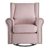 Tamaki - Swivel Chair With Glider - Pink Fabric