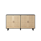 Elegant And Functional Rattan Decorative Storage Cabinet With 4 Doors