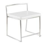 Fuji - Contemporary Stackable Dining Chair (Set of 2) - Silver Frame
