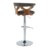 Gardenia - Adjustable Barstool - Chrome Base & Walnut Backrest