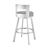Lynof - Swivel Bar Stool - Brushed Stainless Steel Finish