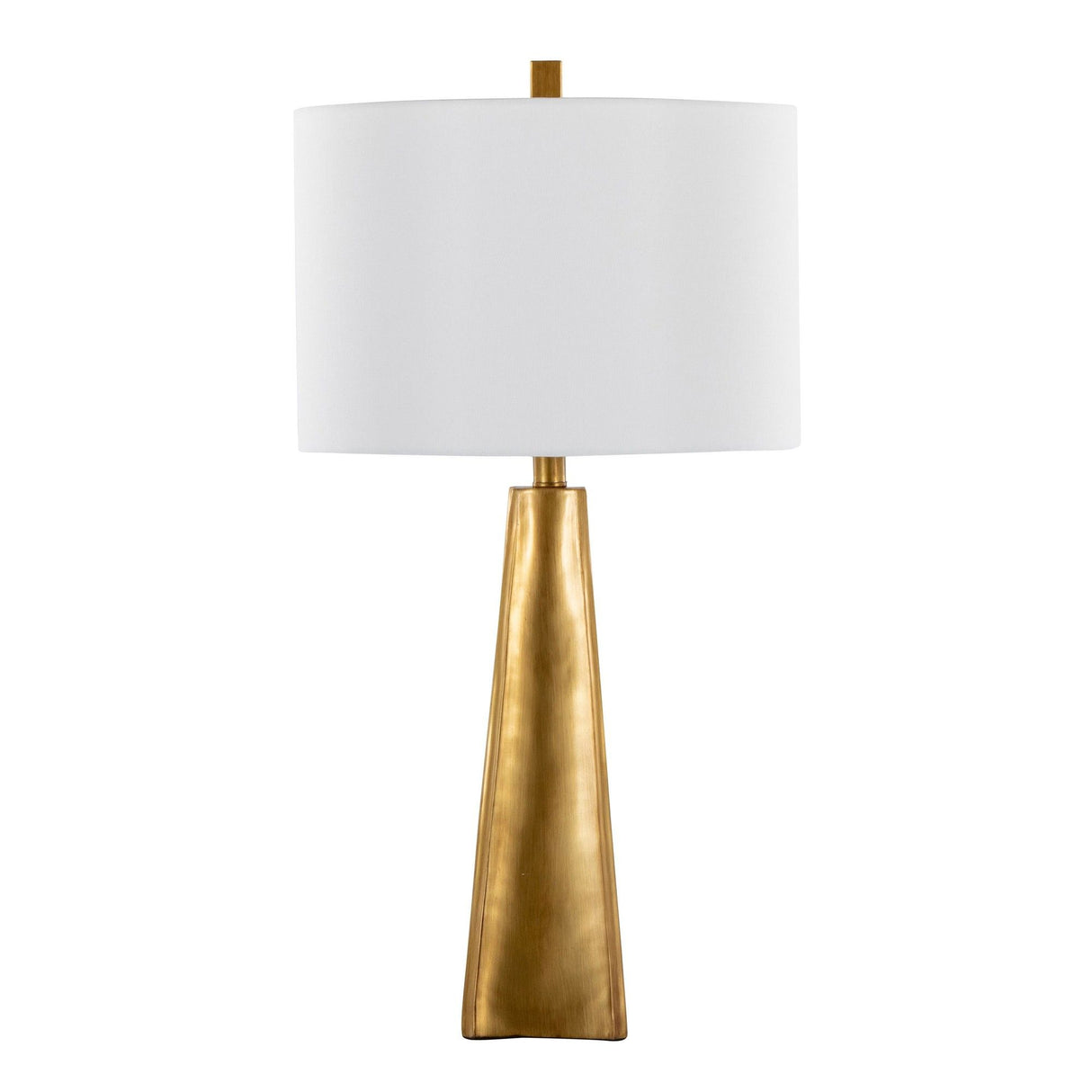 Pompeii - 29" Polyresin Table Lamp - Gold Polyresin And White Linen