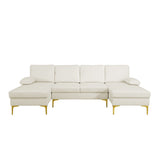 U - Shaped Sectional Sofa With Double Chaise