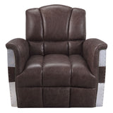 Brancaster - Accent Chair - Retro Brown Top Grain Leather & Aluminum
