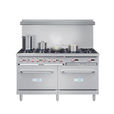 60 in. Commercial 10 Burner Natural Gas Range in Stainless-Steel (KM-CR60-NG)