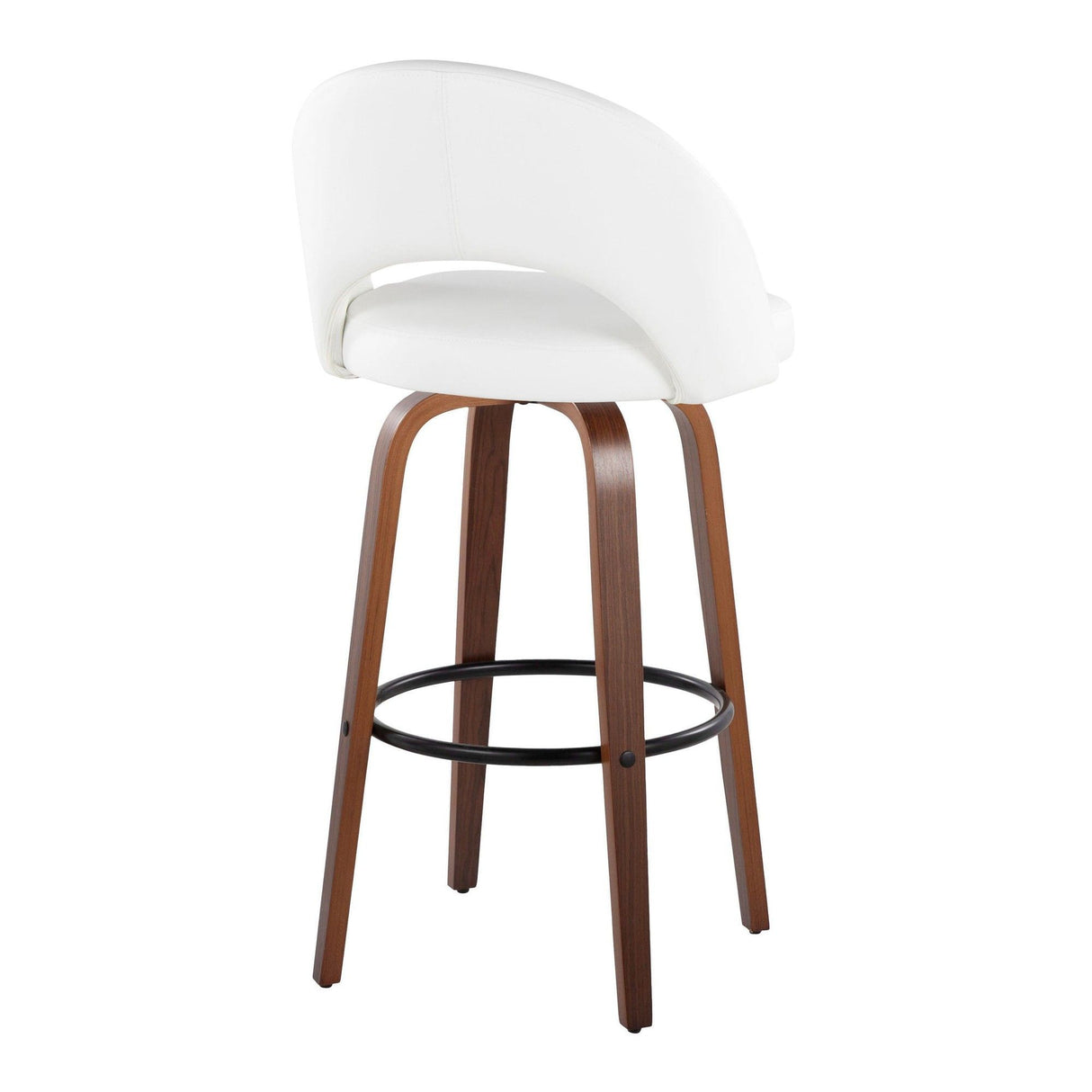 Renee - Upholstered Fixed-Height Barstool (Set of 2) - Walnut Wood Base
