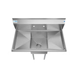 38 in. One Compartment Stainless Steel Commercial Sink with Drainboards, Bowl Size 14"x 16"x 11" SA141611-12B3.