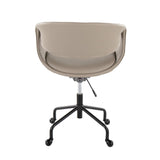 Curvo - Upholstered 4-Star Task Chair - Black Metal Base
