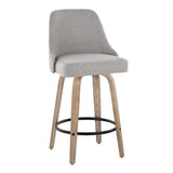 Studded - Marcel Fixed-Height Barstool (Set of 2) - Whitewashed Wood