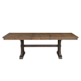 Pascaline - Dining Table - Gray Fabric, Rustic Brown & Oak