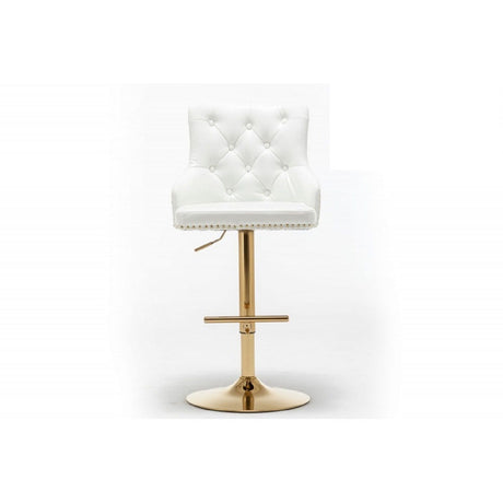 Adjustable Swivel Bar Stool With Nailhead Trim (Set of 2)