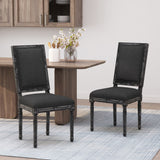 French Country Style Dining Chair With Upholstered Seating And Fluted Legs