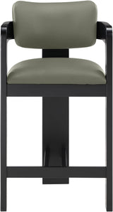 Sacha - Vegan Leather Upholstered Counter Stool With Black Base
