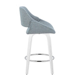 Cinch - Contemporary Fixed-Height Swivel Counter Stool (Set of 2) - White Wood And Chrome