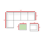 Wicker Seating Group Set With Table And Cushions