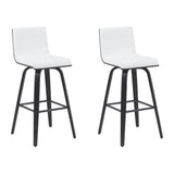 Vienna - Modern Swivel Bar Height Stool - Black Brushed Wood Frame