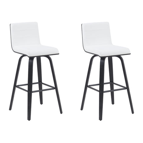Vienna - Modern Swivel Bar Height Stool - Black Brushed Wood Frame