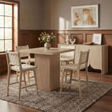 Entwine - Vegan Leather Upholstered Counter Stool - Painted Natural