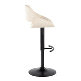 Fabrizzi - Adjustable Barstool With Rounded T Footrest (Set of 2) - Black Metal