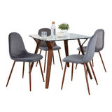Folia - Square Pebble 5 Piece Dining Set - Gray