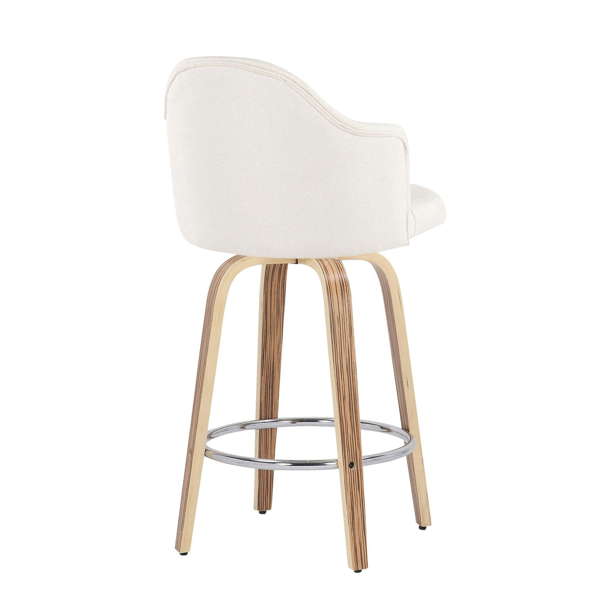 Ahoy - Fixed - Height Counter Stool - Zebra Wood Legs And Round Footrest (Set of 2)