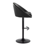 Matisse - Highback Adjustable Barstool With Rounded T Footrest (Set of 2) - Black Metal